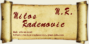 Miloš Radenović vizit kartica
